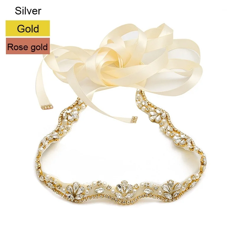 JLZXSY ручная работа Тонкая Лента Свадебная со стразами Украшенные блестящие