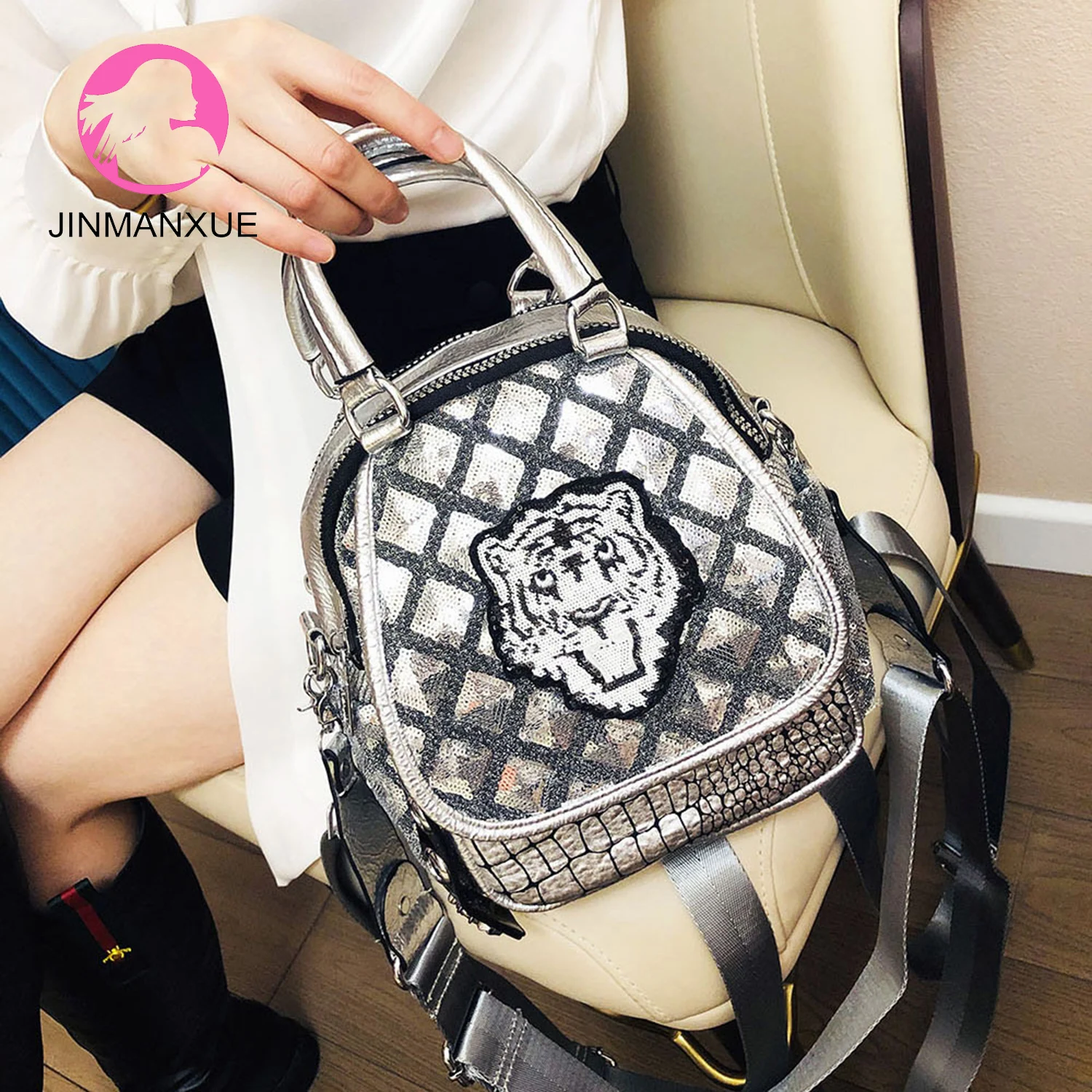 

Роскошные рюкзаки для женщин, мягкий кожаный дорожный рюкзак, вместительные школьные сумки на плечо, стандартный кошелек двойного назначен...