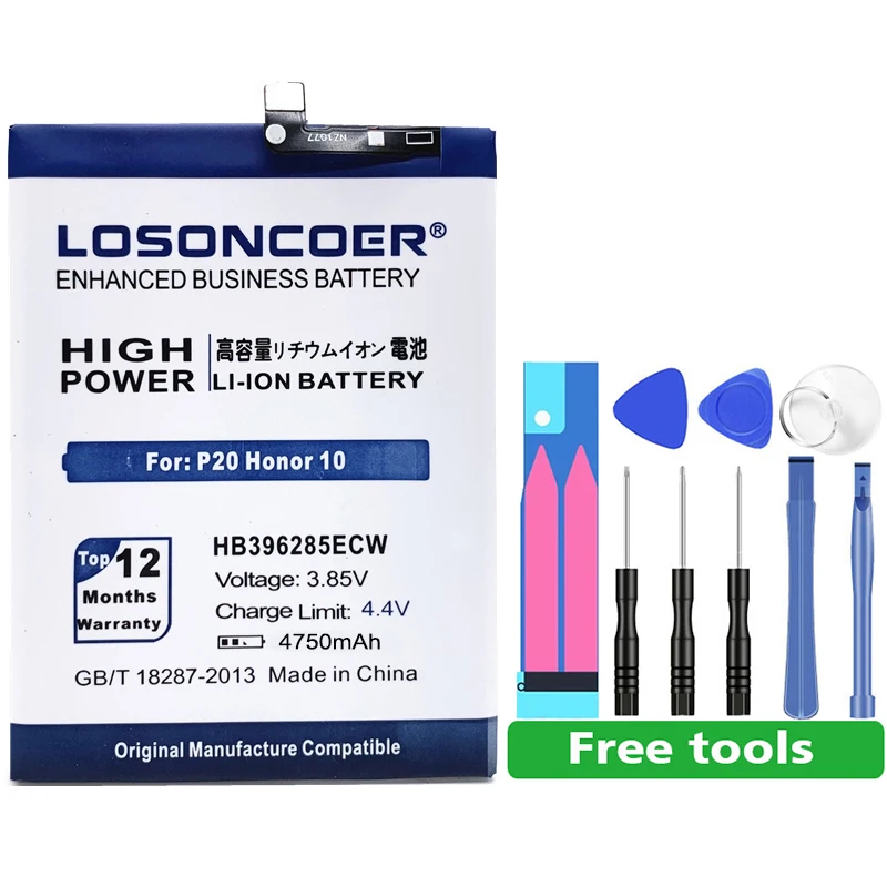 LOSONCOER 4750 мА/ч, HB396285ECW Батарея для huawei P20 для Honor 10 COL-AL00 COL-AL10 COL-TL00 COL-TL10 COL-L29 Батарея~ на