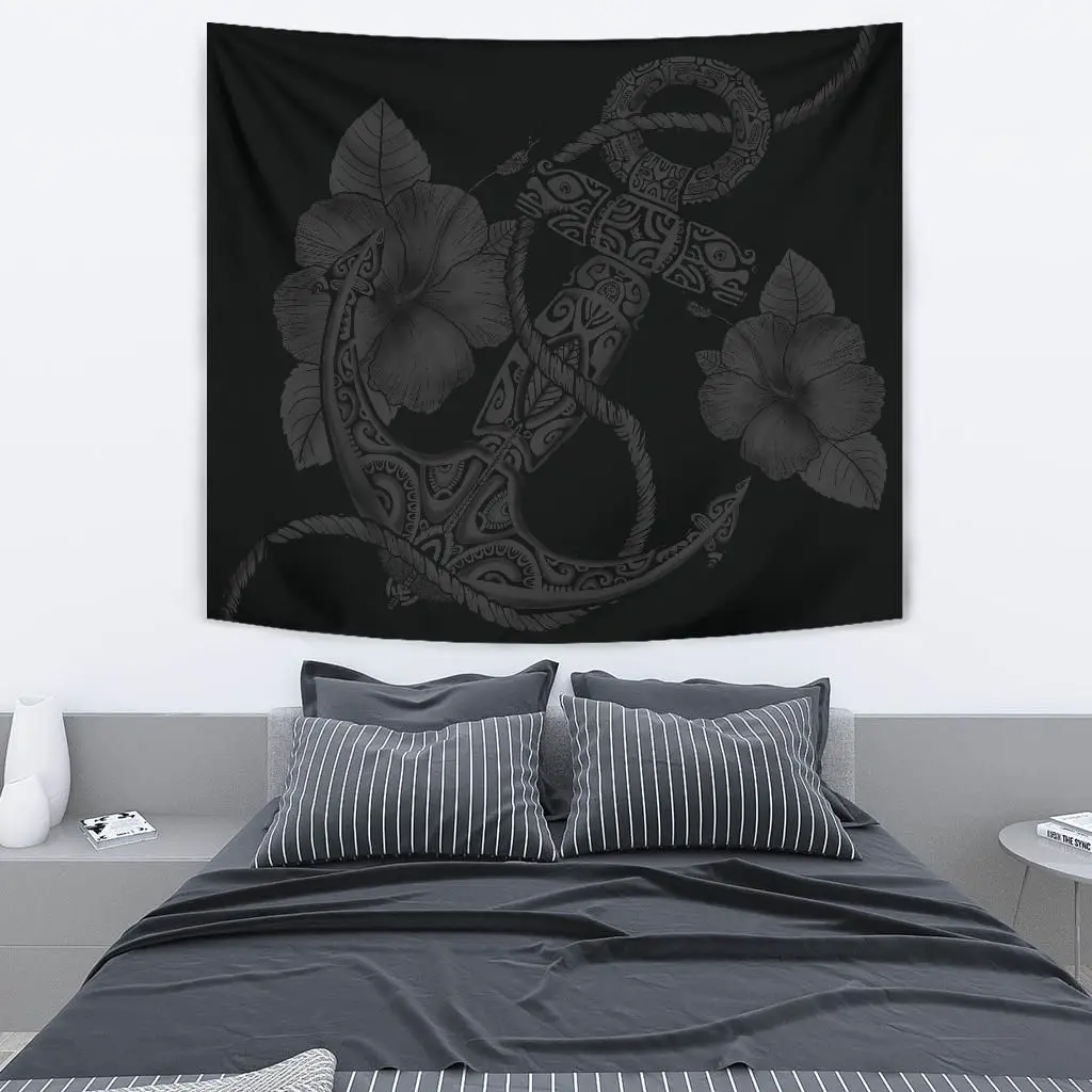 Alohawall Tapestry 3D Printed Anchor Galaxy Samoa Hibiscus Tapestries Rectangular Home Decor Living Room DIY Wall Hanging | Дом и сад
