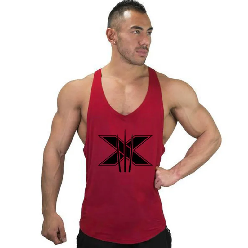 Мужская майка для бодибилдинга занятий фитнесом без рукавов хлопковая одежда