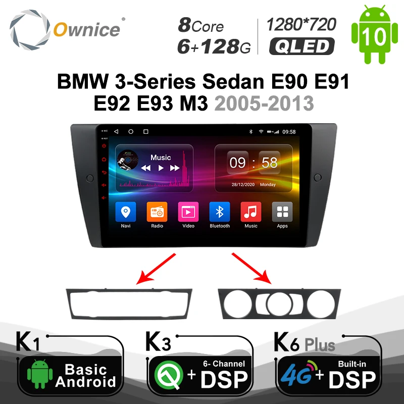 

Автомобильный GPS-навигатор Ownice SPDIF Android 10 для BMW 3-Series Sedan E90 E91 E92 E93 M3 2005 2011 2012 2013 DVD-плеер 6 + 128G