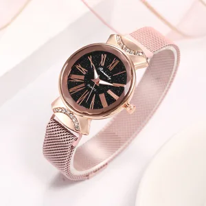 Женские наручные часы Reloj Mujer, роскошные часы звездного неба с магнитной сеткой и бриллиантами, женские модные наручные часы под платье, Zegarek Damski