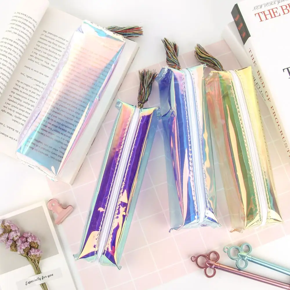 Красочный лазер пенал Забавный большой емкости коробка для ручек и карандашей