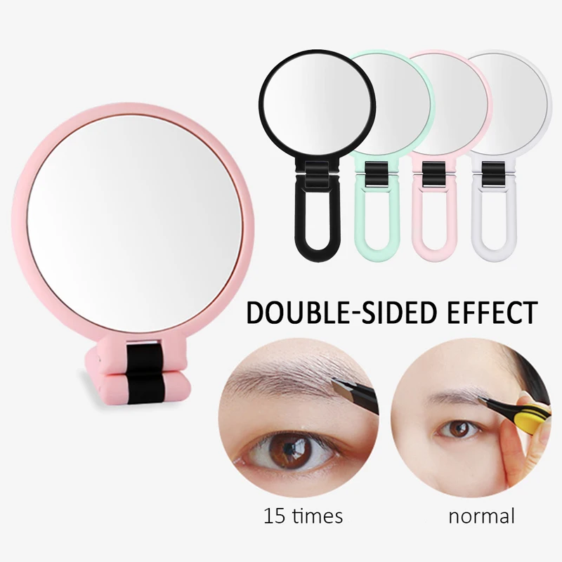 2/3/5/10X Magnifying Handheld Vanity Mirror-Double Sided Makeup Mirror Travel Folding Round Shape Pedestal | Красота и здоровье