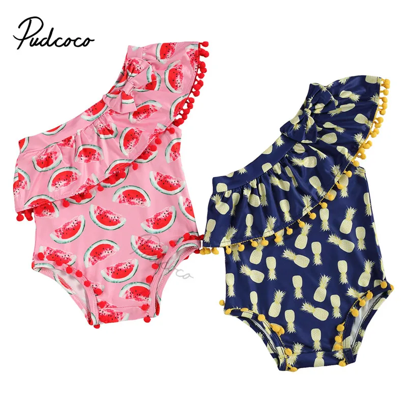 Для малышей для маленьких девочек купальник с кисточками Комбинезон принтом