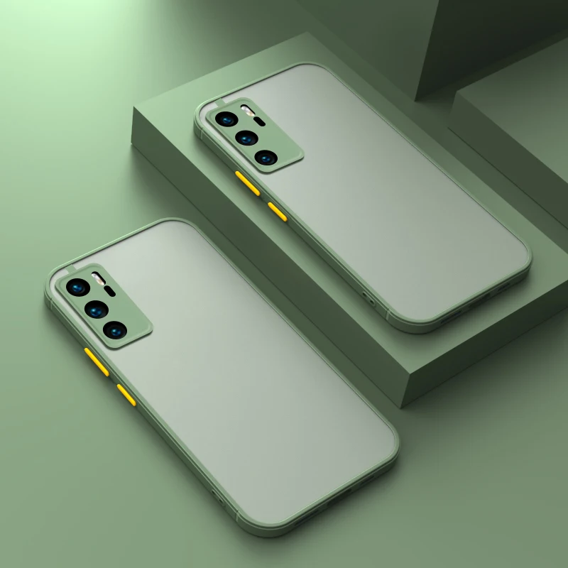 Shockproof Armor Matte Case For Huawei P50 P40 P30 Pro Mate 40 30 20 Pro For Huawei Nova 7 6 8SE Pro Clear Hard PC Cover