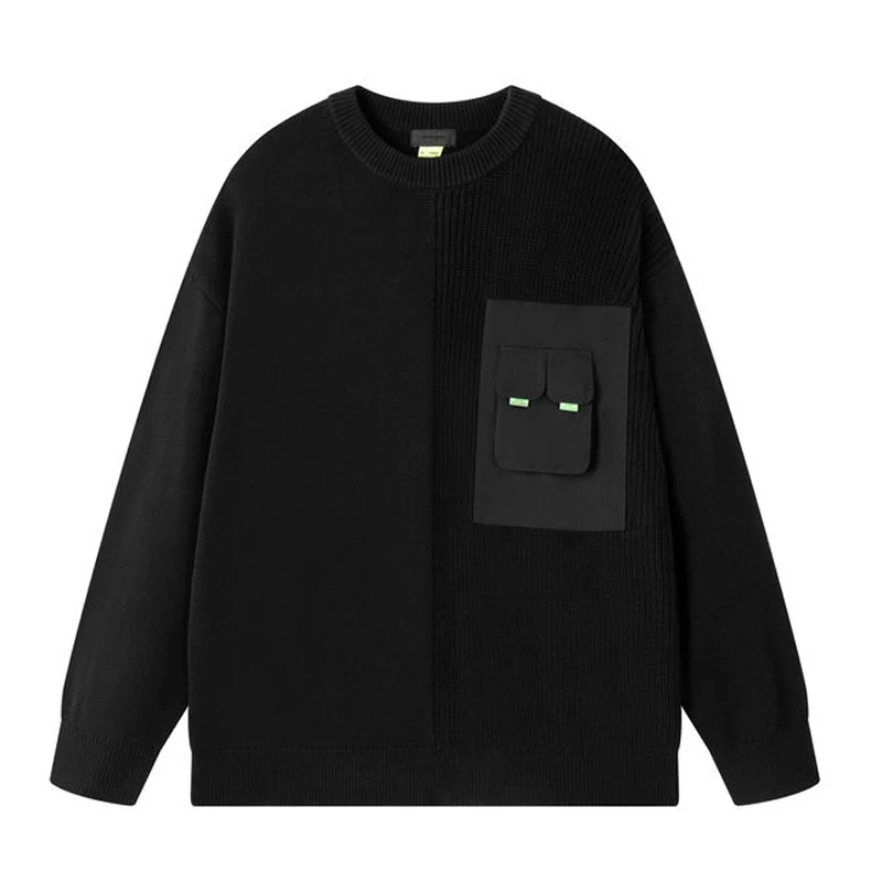 

Men Irregular Sweater Harajuku Knitted Hip Hop Streetwear Men Pullover O-Neck Oversize Casual Couple Male Sweaters pull homme