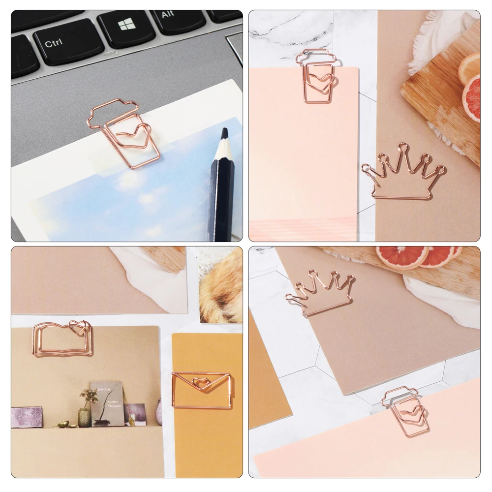 60 шт. зажимы для бумаги в виде сердца | Канцтовары офиса и дома