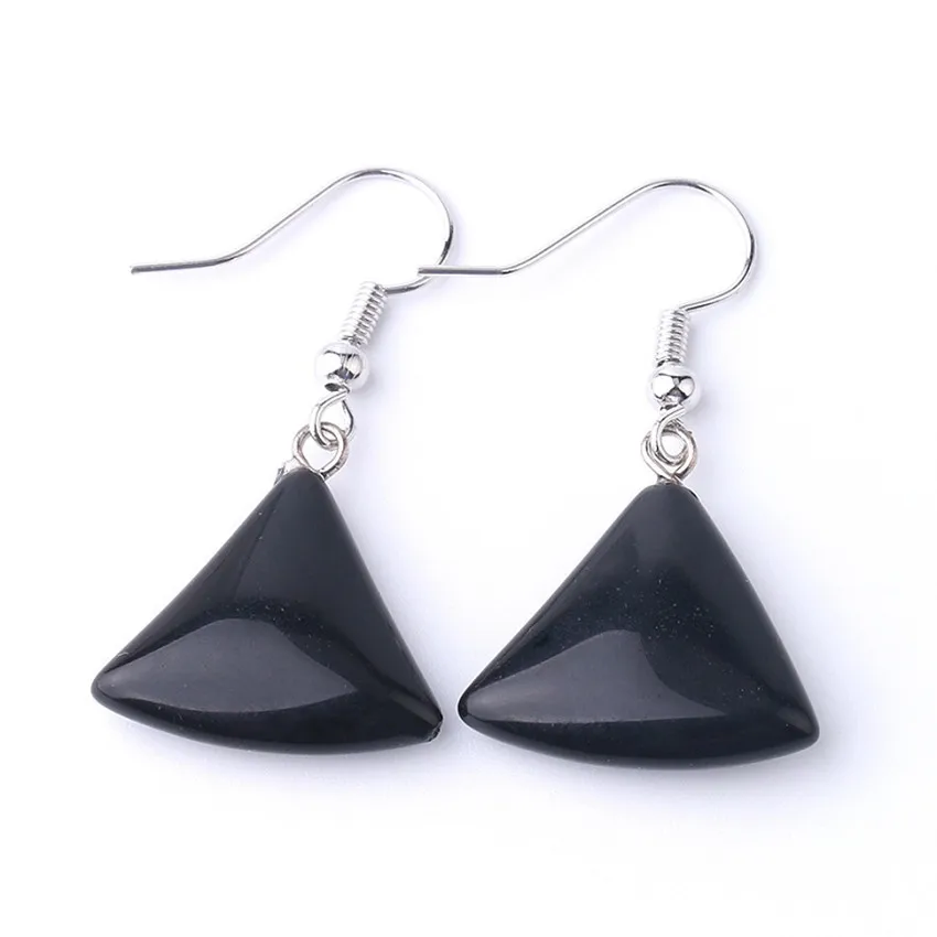 FYJS уникальный посеребренный камень аметист секторная форма висячие серьги