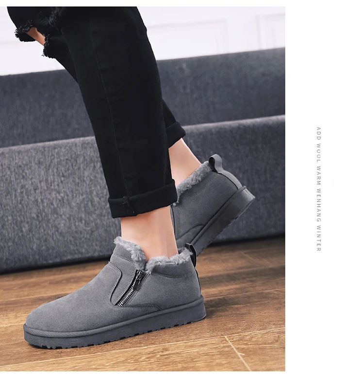 Bota Masculina/Новое поступление года; мужские ботинки на меху; теплая зимняя мужская рабочая обувь; модная обувь на резиновой подошве; размеры 39-45