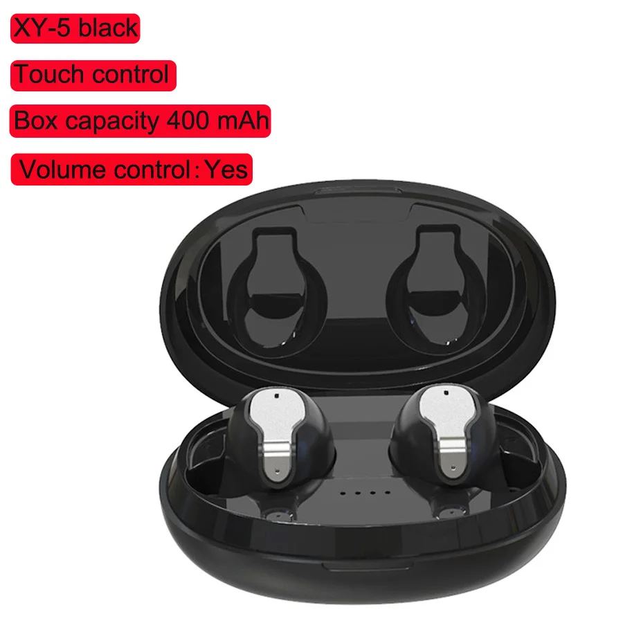 Модные V5.0 Bluetooth наушники XY-5 8D стерео мини Беспроводные наушники с микрофоном зарядная коробка беспроводные наушники - Цвет: XY5 black