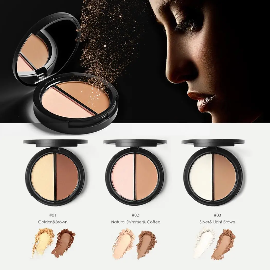Женский макияж двойной цвет лица Контур матовый и 8 4 г светящийся прессованный