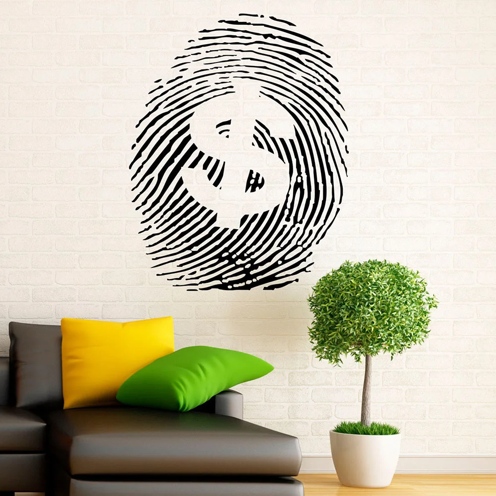 Деньги знак наклейка на стену доллар отпечатков пальцев банкнот двери окна