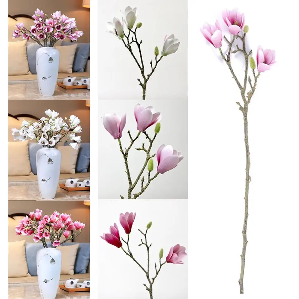 60 см Yulan Магнолия Цветочная вечевечерние романтическая Реалистичная Цветы Ткань