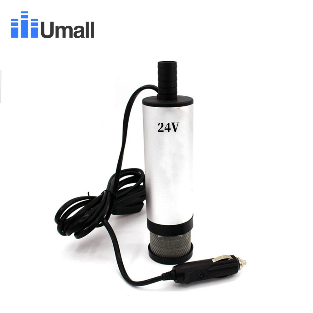 External 24V cigaret Портативный мини 12 В 24 В DC Электрический погружной насос для перекачки дизельного масла воды алюминиевого сплава оболочки 12л/мин насос передачи топлива - Напряжение: External 24V cigaret