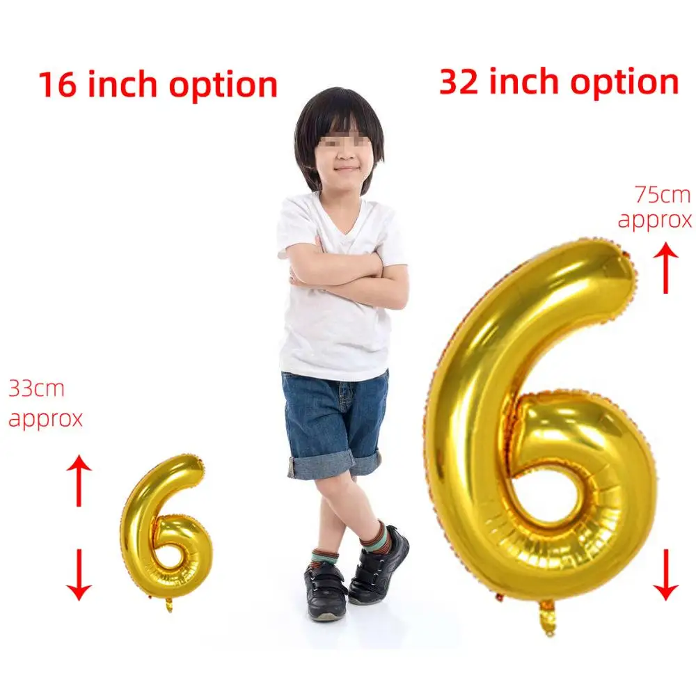 1 шт. 32 дюймовые Гигантские Воздушные шары из фольги в виде цифр с днем рождения