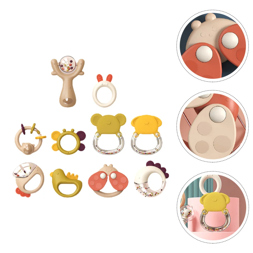 

1 Set of Baby Teether Cartoon Portable Rattle Teether Chewing Toys