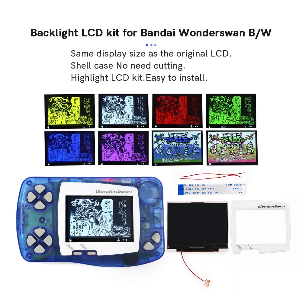 Luminoso para Bandai Wonderswan para Wonder Destaque Tela Kit Brilho Swan Game Console ws Ips Lcd