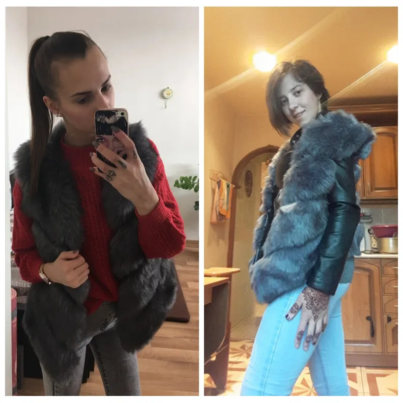Новое модное пальто из искусственного меха зимнее пальто женское приталенное пальто меховой жилет женская меховая куртка меховой жилет для женщин
