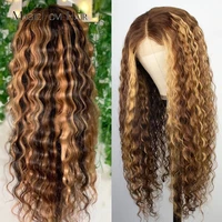 magic love 13x4 lace front wig highlight curly honey blonde wig brazilian ombre human hair wigs t part lace wig for women