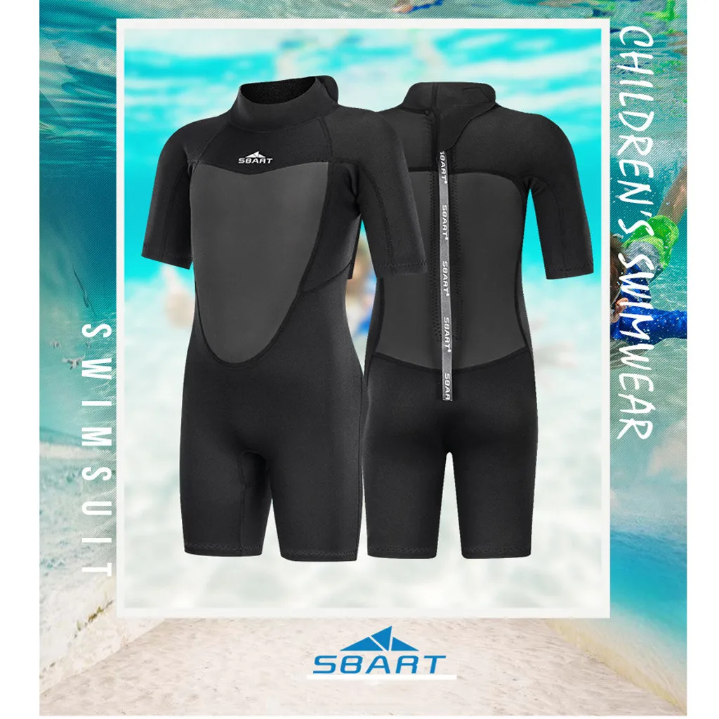 Неопреновый Детский Гидрокостюм 2 мм с короткими рукавами Цельный костюм для