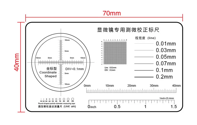 High Precision Film Point Gauge Soft Ruler Microscope Micrometer Calibration Slide Line Width Particle Diameter Measurement | Инструменты