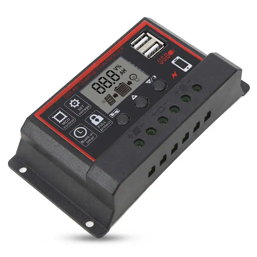 Контроллер заряда солнечной батареи с ЖК дисплеем 5 В/2 А двойной USB PWM регулятор