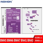 Аккумулятор NOHON батарея для Xiaomi Redmi Note 2 3 4X 3S 3X Hongmi BM47 BM46 BM45 BN43 BN41 оригинальный сменный аккумулятор для мобильного телефона