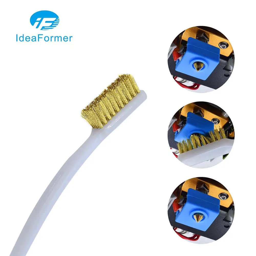 Copper Wire Toothbrush Brush Handle Nozzle /Heat Block/ Hot Bed /Hotend Cleaning 3D Printer Cleaner Tool | Компьютеры и офис