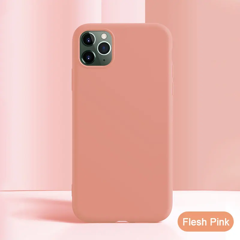 Ультратонкий прозрачный силиконовый чехол для телефона для iphone 11 Pro Max чехол для iphone XR XS Max X 7 8 6 6S Plus мягкая прозрачная задняя крышка из ТПУ - Цвет: Flesh Pink