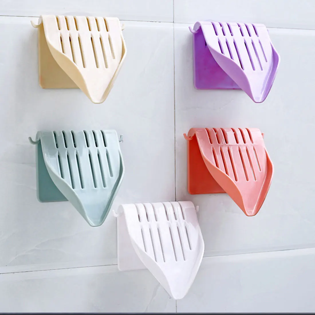 

Soap Holder Bathroom Shower Storage Box Dish Plate Kitchen Sponge Tray Free Punching Drain Wall Shelf Simple Nordic Style Rack