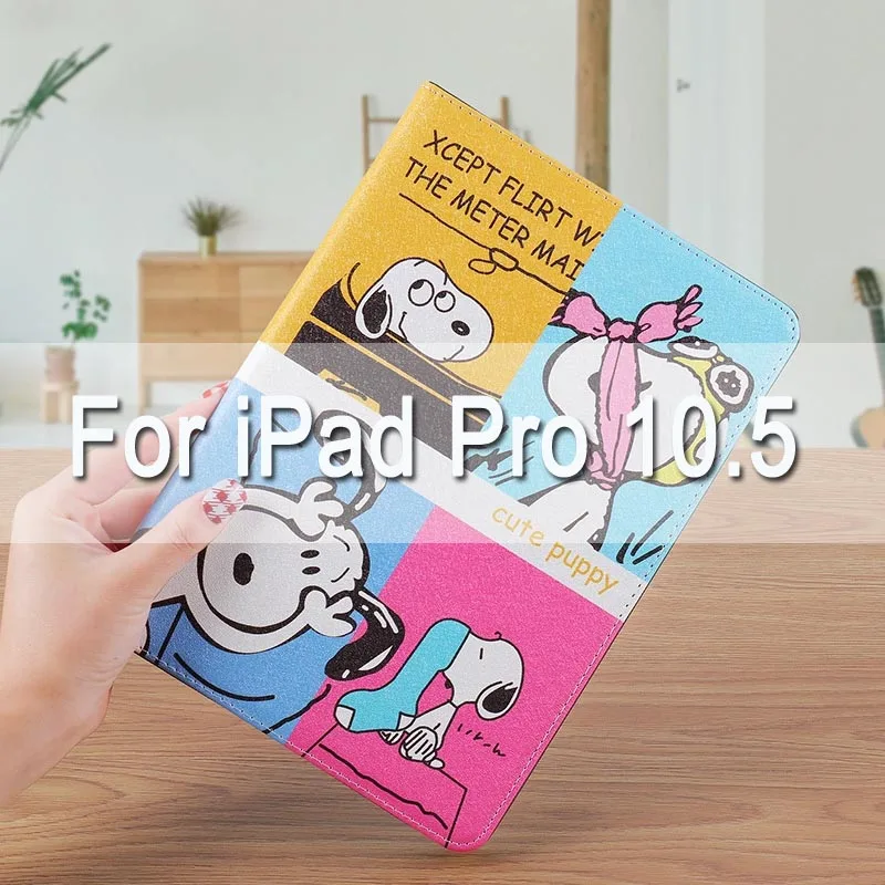 For iPad pro 10.5 Роскошный мягкий чехол из искусственной кожи, милая мультяшная собачка для iPad Air 1/2, чехол для iPad, для iPad Pro 10,5, mini, автоматическое Пробуждение/сон - Цвет: For iPad pro 10.5