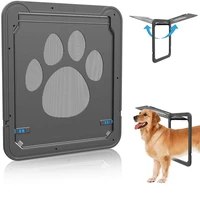 lockable pet door dog cat flap door magnetic screen outdoor dogs cats window gate house enter freely easy to install 3742cm