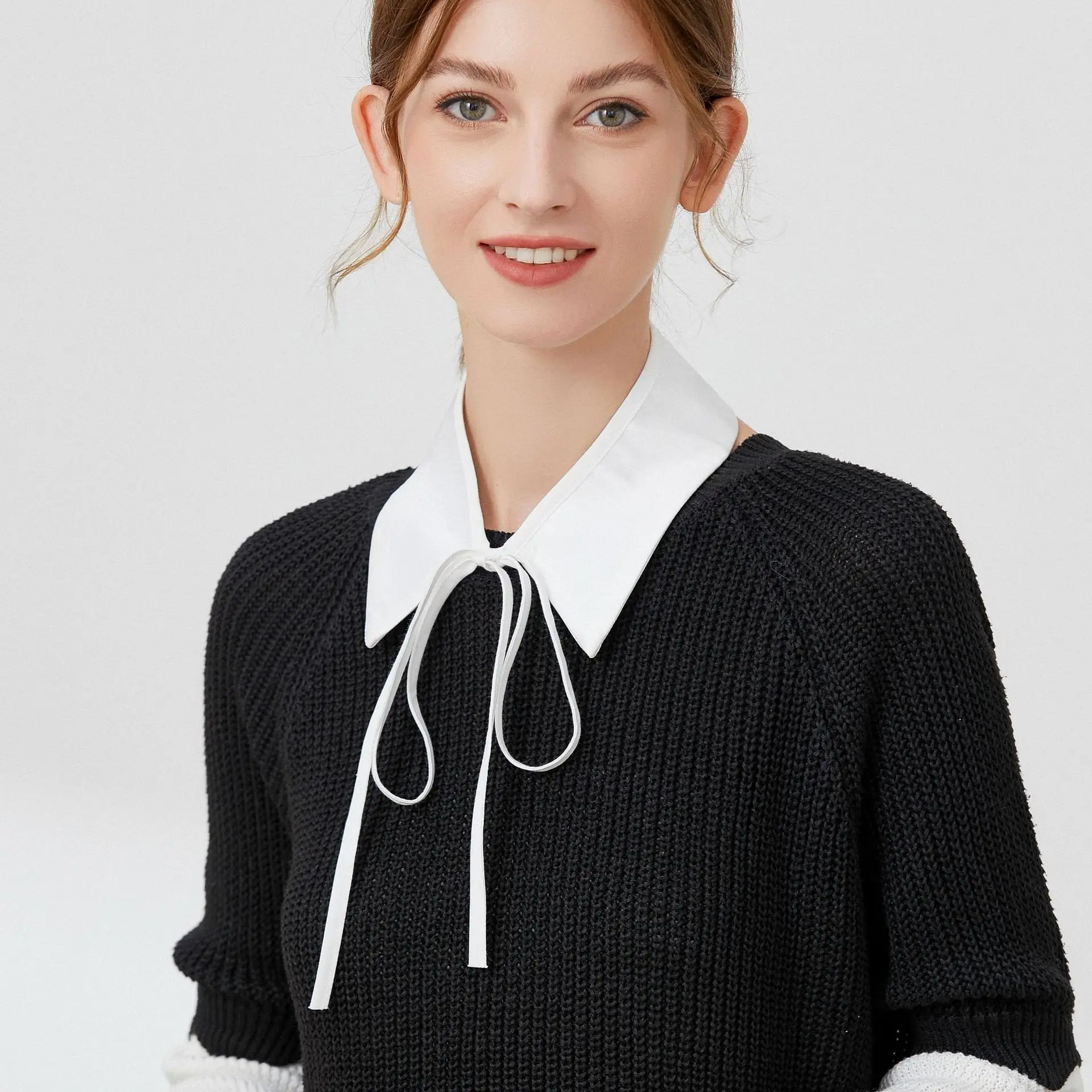 

Chiffon Fake Collars for Women Shirt Necklace Choker Flase Collar Shawl Removable Dress Bowknots Detachable Collars Faux Collar