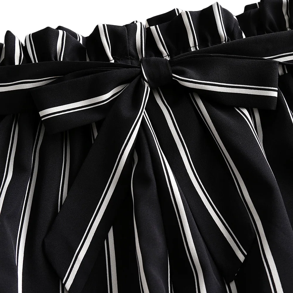 Женский костюм из двух предметов на одно плечо в полоску |