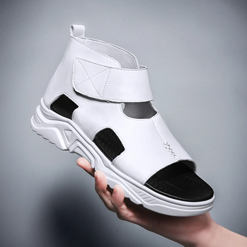 

2021 New Mens Sandals Summer Shoes High Quality Leather Men Sandals Breathable Outdoor Beach Male Roman Casual Shoes Fashion