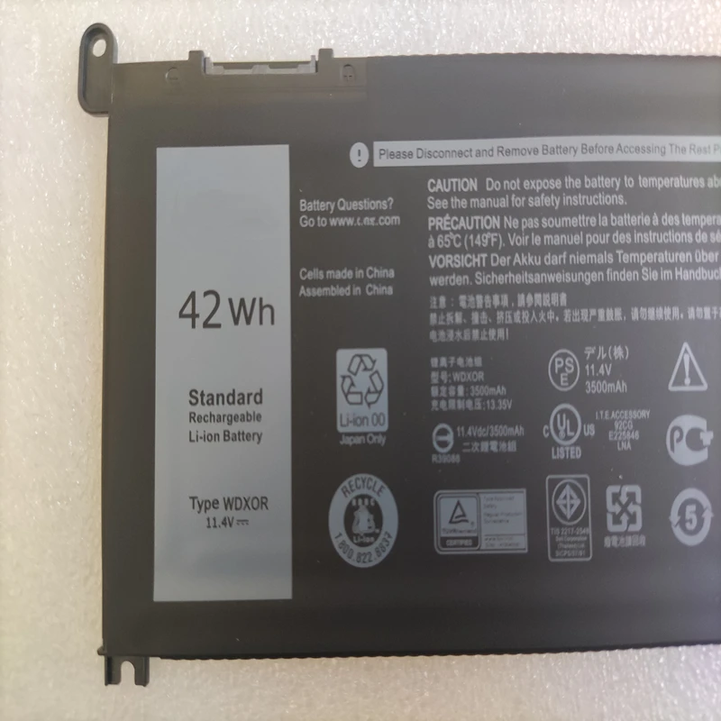 Original WDX0R Battery For Dell Latitude 3488 3580 Inspiron Vostro 13 15 5379 5471 5565 5468 5567 5568 5570 5575 5579 7368 7560 |