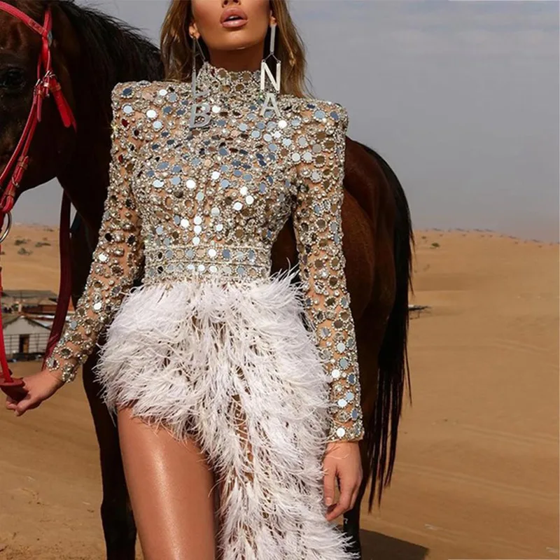 

Party Sequin Slim Women Bow Dress O-neck Long Sleeve Banquet Dresses Lady Mesh Elegant Long Dinner Dress maxi dresses