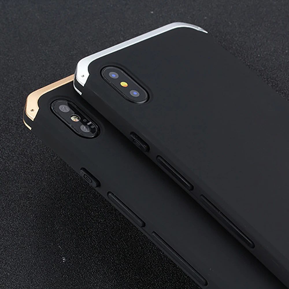 Текстурированная металлическая рамка пластиковая Задняя панель для iPhone XS iPhoneXS