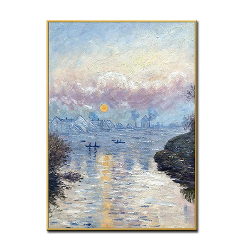 Копия Monet Sunrise известные картины ручная роспись масляная живопись гостиная