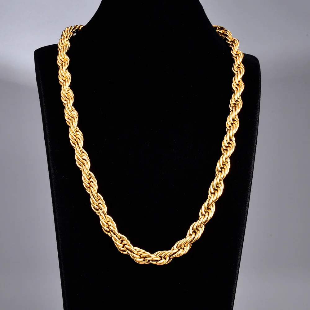 

Ожерелье грубого плетения женское, модная многослойная цепочка до ключиц в стиле хип-хоп Ins из титановой стали с золотым покрытием
