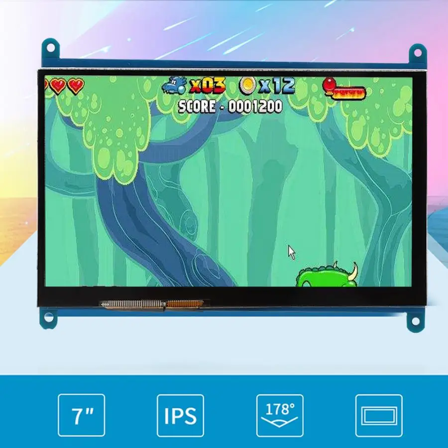 7 Inch LCD HDMI Touch Screen 1024x600 Ultra HD Display Screen Capacitive Touch Screen for Raspberry Pi