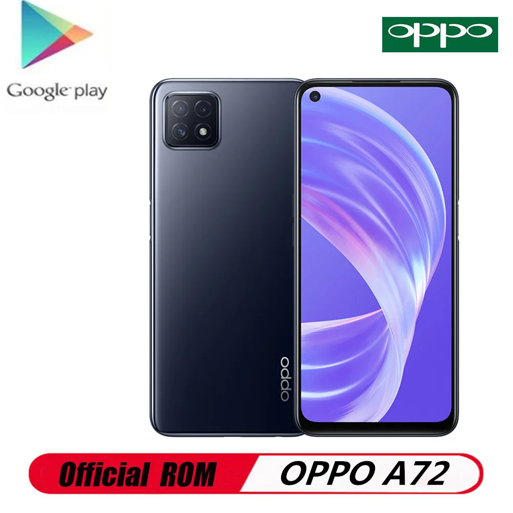Смартфон Oppo A72 Android 10 0 6 5 дюйма 2400x1080 90 Гц 8 + 128 ГБ 16 МП 4 камеры|Смартфоны| |