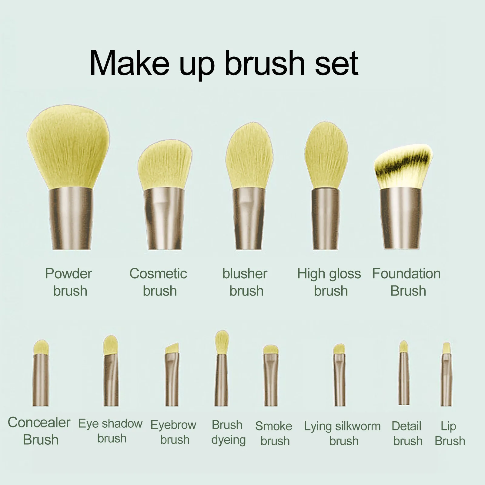 

Fashion Portable makeup brush set foundation brush eye shadow brush set 13PC