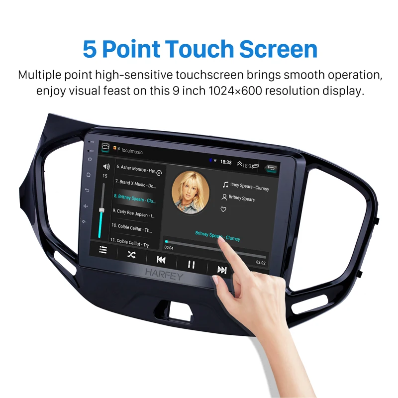 Harfey Android 9 1 автомобильный мультимедийный плеер Автомобильный gps радио дюймов для