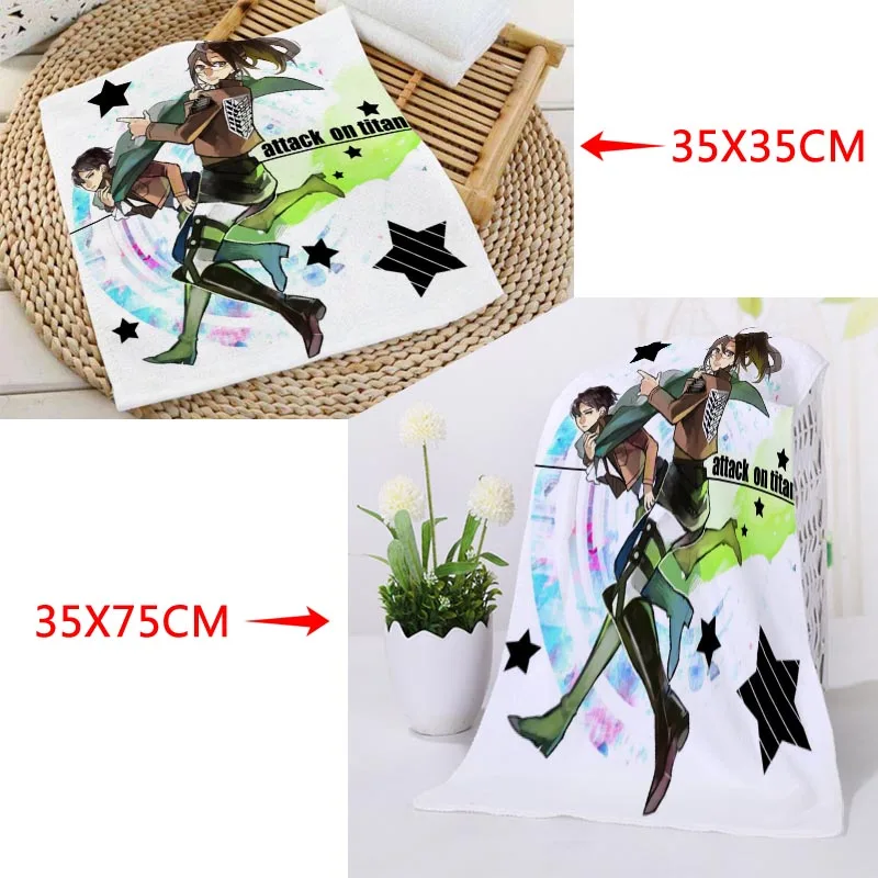 

Новое поступление, модель «атака на Титанов», искусственная ткань из микрофибры, квадратный размер, 35x35 см, 35x75 см, Пользовательский логотип