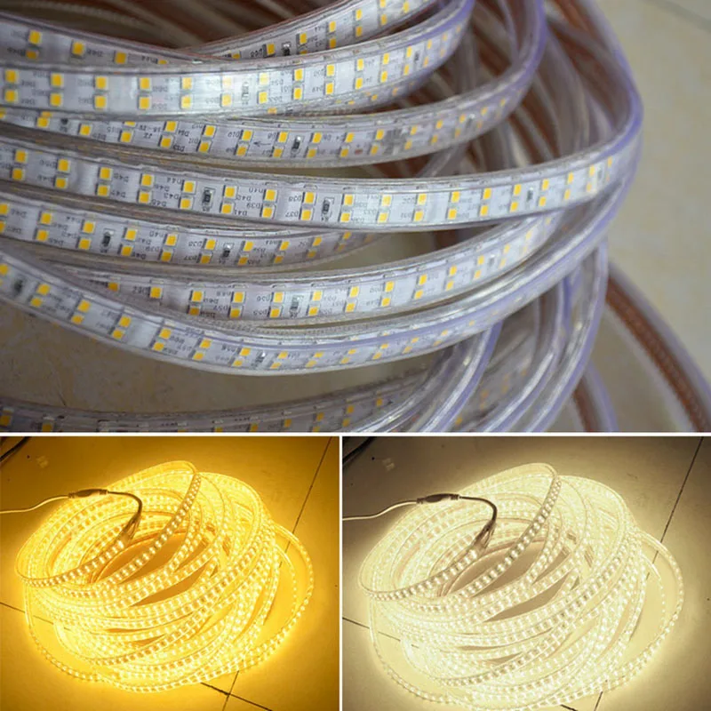 

Fanlive 180led/m Waterproof Ac220V Ac110v Led Strip Light SMD 2835 Double Row Warm White/ White Tiras Led Tape Waterproof Ip67