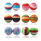 Круглые силиконовые бусины россыпью, 20 шт.лот, для пищевых продуктов, сделай сам, браслет-цепочка для пустышки, Детские Силиконовые Бусины без БФА