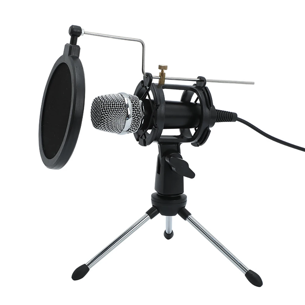 

Condenser Recording Microphone Desktop Double-layer Acoustic Filter Mic For Laptop Computer Pc Live Stream online Chatting